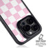 Pink and White Checkerboard iPhone 14 Pro Max Kickstand Case