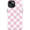 Pink and White Checkerboard iPhone 15 Impact Case