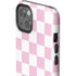 Pink and White Checkerboard iPhone 15 Impact Case
