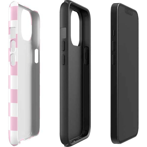 Pink and White Checkerboard iPhone 15 Impact Case