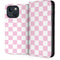 Pink and White Checkerboard iPhone 15 Plus Folio Case