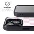Pink and White Checkerboard iPhone 15 Plus Kickstand Case