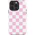 Pink and White Checkerboard iPhone 15 Pro Impact Case