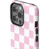 Pink and White Checkerboard iPhone 15 Pro Impact Case