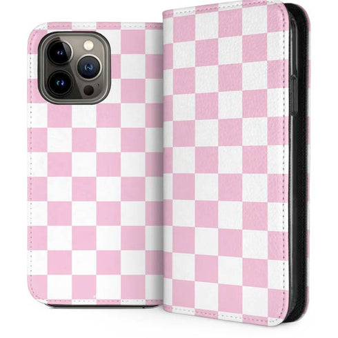 Pink and White Checkerboard iPhone Cases