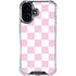 Pink and White Checkerboard iPhone 16 Clear Case