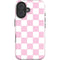 Pink and White Checkerboard iPhone 16 Impact Case