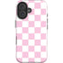 Pink and White Checkerboard iPhone 16 Impact Case