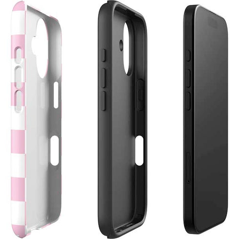 Pink and White Checkerboard iPhone 16 Impact Case