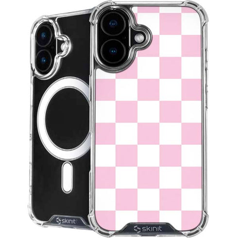 Pink and White Checkerboard iPhone 16 MagSafe Case