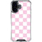 Pink and White Checkerboard iPhone 16 Plus Clear Case