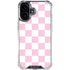 Pink and White Checkerboard iPhone 16 Plus Clear Case
