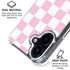 Pink and White Checkerboard iPhone 16 Plus Clear Case