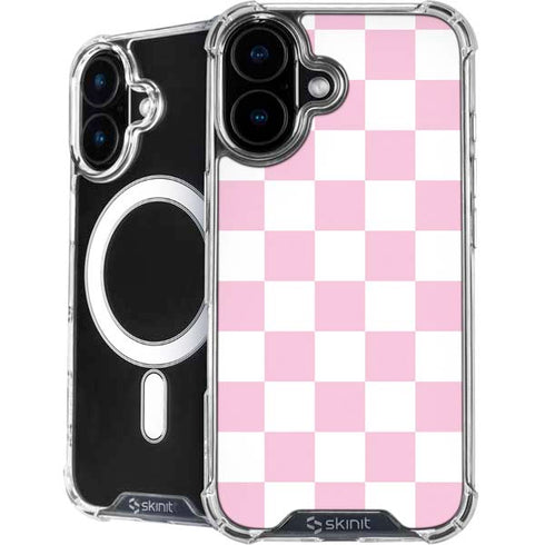 Pink and White Checkerboard iPhone 16 Plus MagSafe Case