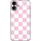 Pink and White Checkerboard iPhone 16 Plus Skin