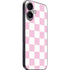 Pink and White Checkerboard iPhone 16 Plus Skin