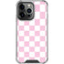 Pink and White Checkerboard iPhone 16 Pro Clear Case