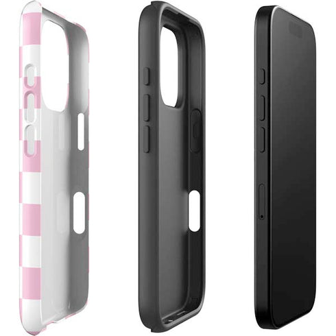 Pink and White Checkerboard iPhone 16 Pro Impact Case