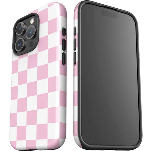 Pink and White Checkerboard iPhone 16 Pro Impact Case
