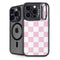 Pink and White Checkerboard iPhone 16 Pro Kickstand Case