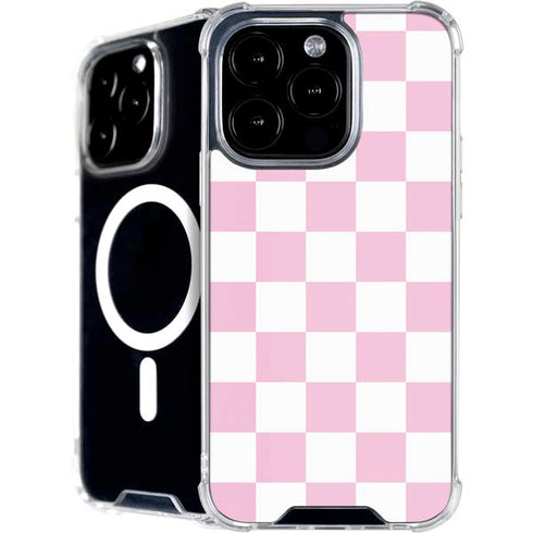 Pink and White Checkerboard iPhone 16 Pro MagSafe Case