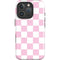 Pink and White Checkerboard iPhone 16 Pro Magsafe Impact Case
