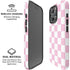 Pink and White Checkerboard iPhone 16 Pro Magsafe Impact Case