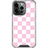 Pink and White Checkerboard iPhone 16 Pro Max Clear Case