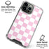 Pink and White Checkerboard iPhone 16 Pro Max Clear Case