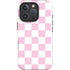 Pink and White Checkerboard iPhone 16 Pro Max Impact Case