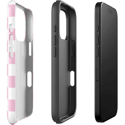 Pink and White Checkerboard iPhone 16 Pro Max Impact Case