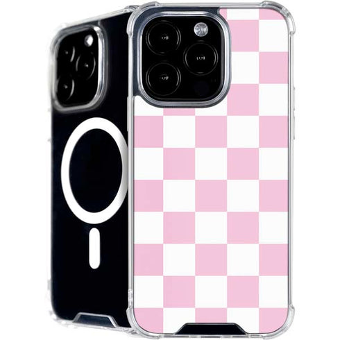 Pink and White Checkerboard iPhone 16 Pro Max MagSafe Case