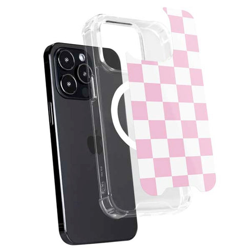 Pink and White Checkerboard iPhone 16 Pro Max MagSafe Case