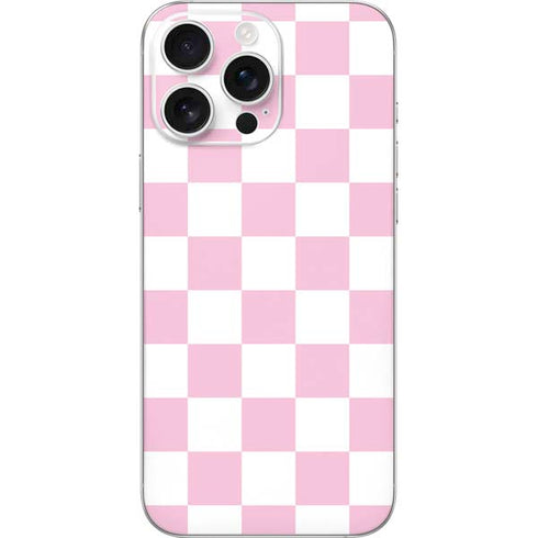 Pink and White Checkerboard iPhone 16 Pro Max Skin