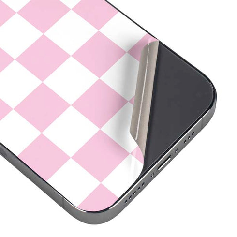 Pink and White Checkerboard iPhone 16 Pro Max Skin