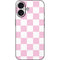 Pink and White Checkerboard iPhone 16 Skin