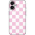 Pink and White Checkerboard iPhone 16 Skin