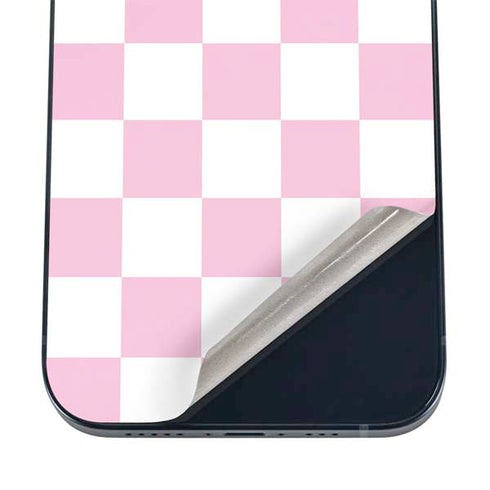 Pink and White Checkerboard iPhone 16 Skin