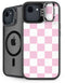 Pink and White Checkerboard iPhone 16e Kickstand Case