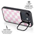 Pink and White Checkerboard iPhone 16e Kickstand Case