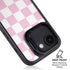 Pink and White Checkerboard iPhone 16e Kickstand Case