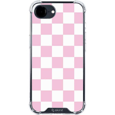 Pink and White Checkerboard iPhone 16e Clear Case