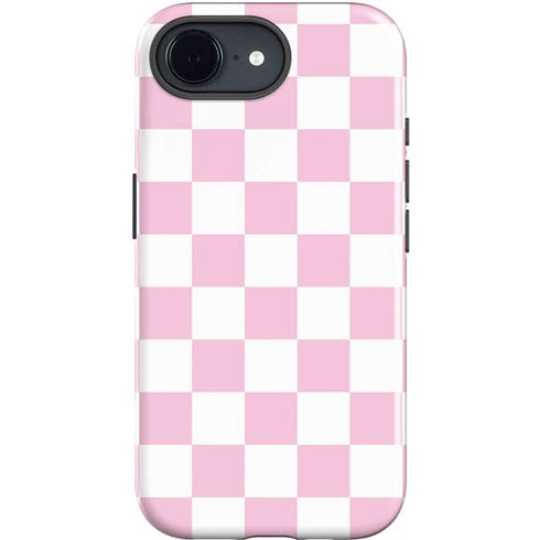 Pink and White Checkerboard iPhone 16e Impact Case