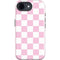 Pink and White Checkerboard iPhone 16e Impact Case