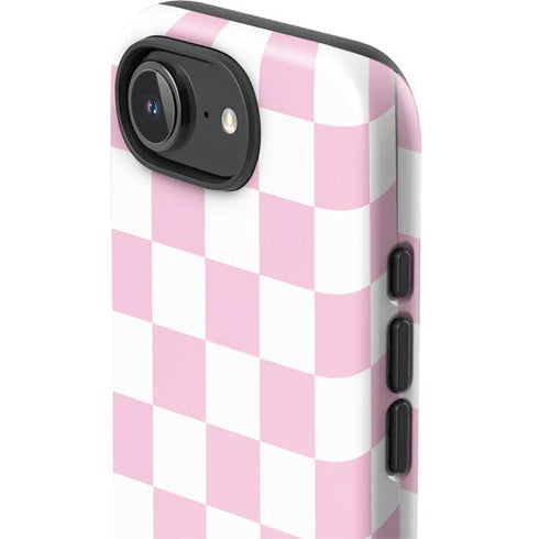 Pink and White Checkerboard iPhone 16e Impact Case