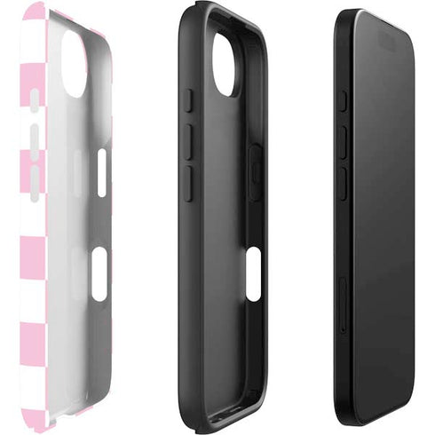 Pink and White Checkerboard iPhone 16e Impact Case