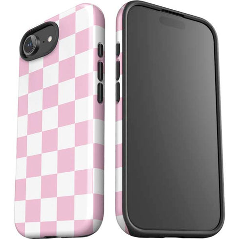Pink and White Checkerboard iPhone 16e Impact Case