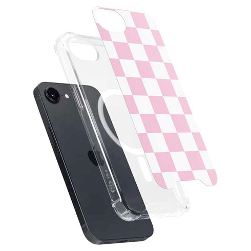 Pink and White Checkerboard iPhone 16e MagSafe Case