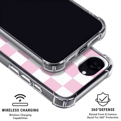 Pink and White Checkerboard iPhone 16e MagSafe Case