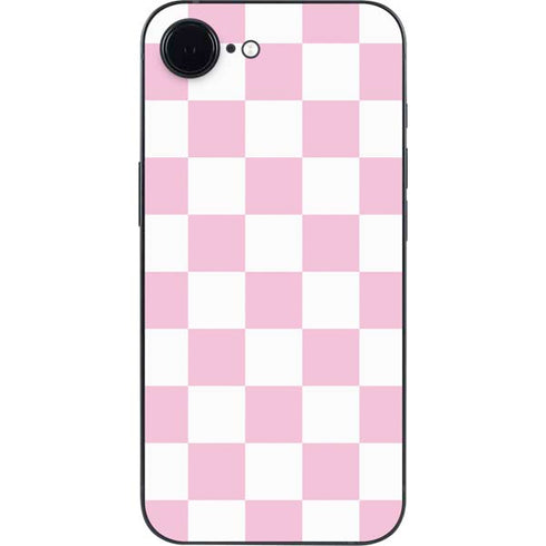 Pink and White Checkerboard iPhone 16e Skin